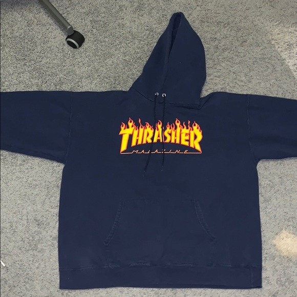 Navy Thrasher hoodie. - Picture 1 of 2